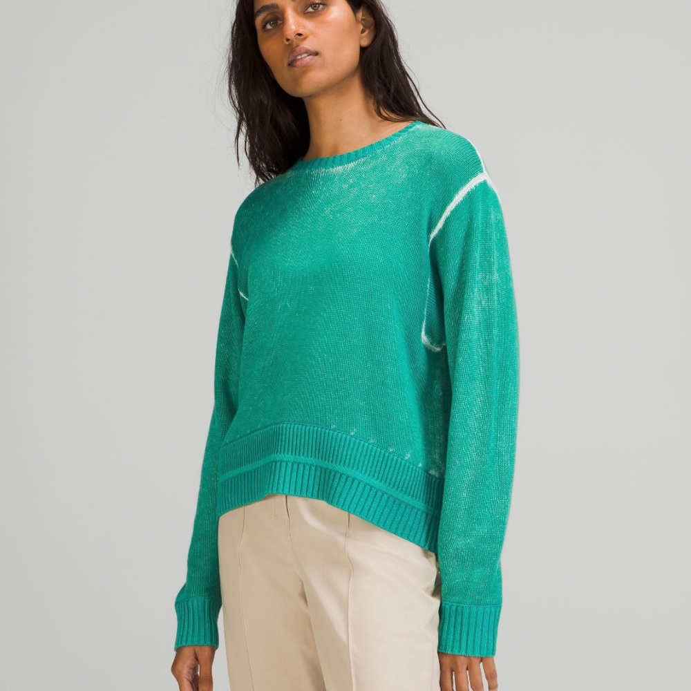 Lululemon Hazy Day Cashlu Sweater  Ocean Air/Maldives size XL oversized NWT